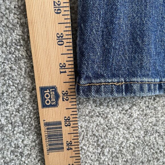 Levis 505 Jeans Mens Blue Denim Regular Fit Straight Leg Stretch Size 36x32 - Picture 10 of 12